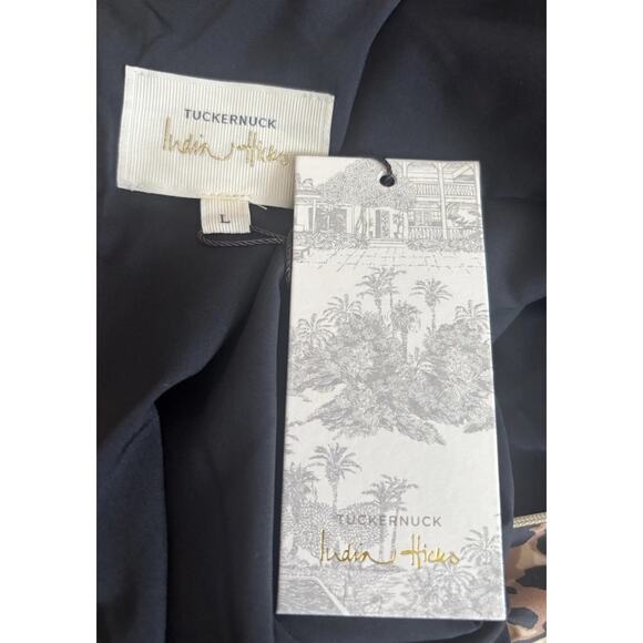 Tuckernuck x India Hicks NEW Leopard Domino Long Sleeve Party Mini Dress Large - Picture 7 of 15